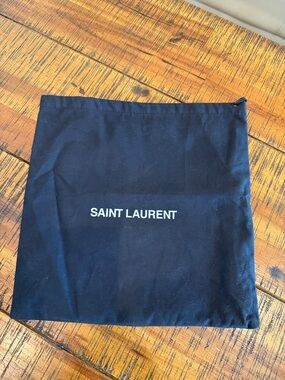 Saint Laurent Black Logo Drawstring Dust Pouch